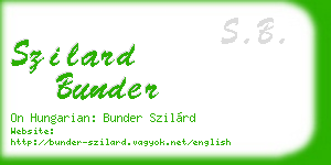 szilard bunder business card